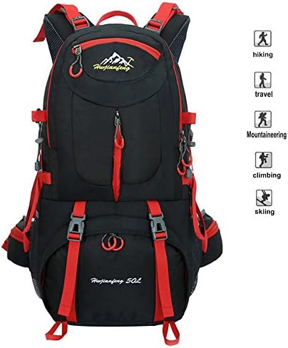 Xiujanet Travel Hiking Backpack 50L Lightweight Packable Durable Daypack (Black)