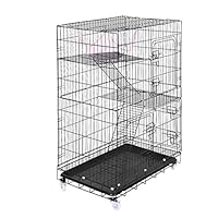 Ellymi Pet Playpen Luxury 3 Tier Portable Outing Big Cat Cage Cat Litter Folding Pet Cat Cage with Hammock Comfortable Pet Premium Villa for Guinea Pigs, Bunnies, Rabbits,Puppies,Indoor Upgrade
