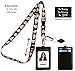 Sugar Skull Day of The Dead Adjustable Lanyard with PU Leather ID Badge Holder with 3 Card Pockets & Mini Note Card. Carabiner Keychain Flashlight. Adjustable 15.5