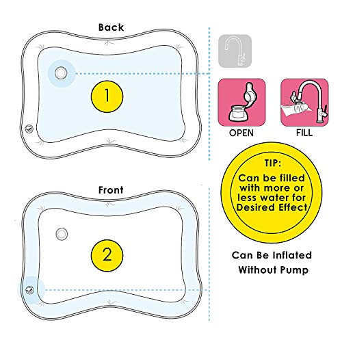 Inflatable Tummy Time Water Play Mat for Infants Toddlers, Premium Tummy Time Baby Water Mat,Fun Time Play Activity Your Baby's Stimulation Growth -Ocean World