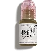 Perma Blend Permanent Makeup for Modifying Colors, Used for All Permanent Makeup Procedures, Professional Cosmetic Pigment - Olive Branch, 0.5 oz
