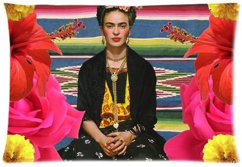 Custom Cotton Pillow Cases Frida Kahlo Printed Zippered Cushion Cover Case 20x30 inch(Two Sides Printed) by Ryanli