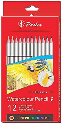 Pasler Watercolor Colored Pencils Set, Water-Soluble Pre-Sharpened Colored Pencils, 12-Count (Pack of 1)