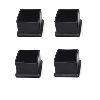 Antrader 1 1 2 X 1 1 2 Inches Square Shaped Pvc Furniture Pads Table Chair Leg Foot End Caps Covers Floor Protectors Black Pack Of 4
