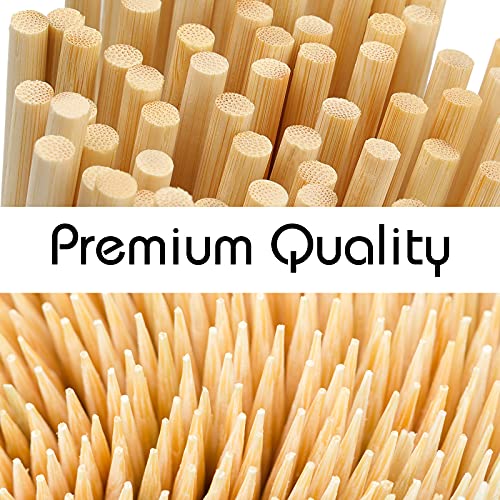 HANSGO Natural Bamboo Skewers, 8 Inch Wooden Skewers Barbecue Sticks for Appetiser, Fruit, Cocktail, Kabob, Chocolate Fountain, Grilling, 100PCS