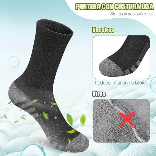 10 Pares Calcetines para Hombre - Calcetines Deportivos Hombre Transpirables y Duradero, Calcetas Absorbe Sudor y Antiolor, Calcetas para Correr, Gym, Ciclismo
