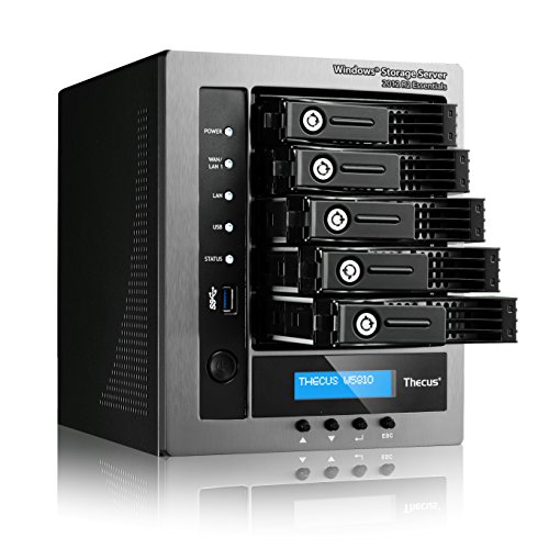 Thecus-W5810-5-Bay-WSS-NAS-with-Intel-Celeron-J1900-Quad-Core-4GB-RAM-Windows-License-Included-MetallicBlack