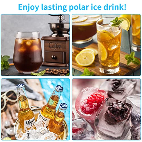 Bac à Glaçons, Lot de 4 Moule à Glaçons avec Couvercle, 14 Bac à Glaçons en silicone, certifié LFGB et sans BPA (2 Bleu+2 Vert)