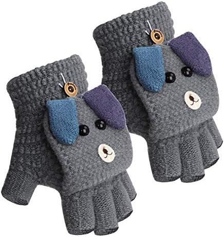 子供用 手袋 ミトンカバー付き 指なし グローブ うさぎちゃん 可愛い 2way 6 12歳 寒さ対策 通学 スキー 雪遊び クリスマス プレゼント 女の子 男の子 4色