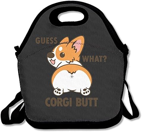 Guess What Corgi Butt Lunch Bag Tote Handbag Lunch Boxes For Adults, Kids, Girls, And Women