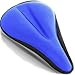 Bikeroo Comfort Bike Seat Cushion - Blue Narrow Padded Gel Cover for Exercise, Mountain & Road Bikes, Universal Fit for Peloton & Stationary Bikes