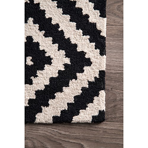nuLOOM 200MTVS174A203 Wool Rug, 2' x 3', Black Pricepulse