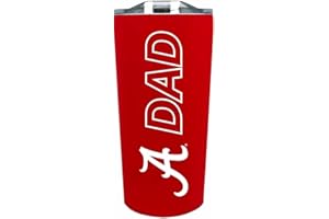 Campus Colors NCAA Stainless Steel Travel Tumbler for Dad - 18 oz - Double Walled Insulated Drinkware (Alabama Crimson Tide - Crimson)