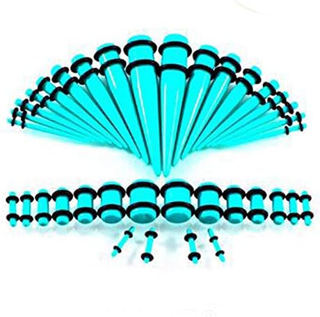 DELOVE Gauges Stretching Kit, 14G-00G by Acrylic - Acrylic Tapers and Plugs + Silicone Tunnels - Ear Gauges Expander Set Body Piercing Jewelry -36 Pieces