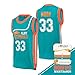 AFLGO Moon #33 Flint Tropics Basketball Jersey S-XXXL, 90's Clothing Throwback Costume Athletic Apparel Clothing Stitched - Top Bonus Combo Set with Wristbands