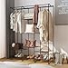 LANGRIA Large Free-Standing Closet Garment Rack Made of Sturdy Iron with Spacious Storage Space, 8 Shelves, Clothes Hanging Rods, Heavy Duty Clothes Organizer for Bedroom, Entryway (Black)