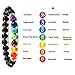 7 CHAKRA BRACELETS FOR WOMEN AND MENS BRACELET BEADS - ESSENTIAL OIL DIFFUSER. UNISEX ANXIETY HEALING AND STRESS RELIEF LAVA STONE BEAD BRACELET