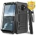 TJS Case for Samsung Galaxy A6 2018, with [Tempered Glass Screen Protector] Belt Clip Holster Dual Layer Hybrid Shock Absorbing Resist Kickstand Armor Phone Case Cover (Black)