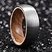 King Will NATURE 8mm Men's Tungsten Carbide Ring Brushed Dome Wedding Band with Wood Inner Comfort Fit