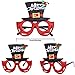 Aneco 12 Styles Christmas Glasses Frame Glitter Christmas Party Glasses Christmas Costume Creative Eyewear for Christmas Party Supplies