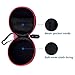HiGoing Sport Headphone Case Portable Protection EVA Hard Earpieces Sweatproof Travel Carrying Cases with Carabiner, Red