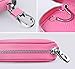 Buffway Car Key Cover,Genuine Leather Car Smart Key Chain Coin Holder Metal Hook and Keyring Wallet Zipper Bag for Auto Remote Key Fob - Pink