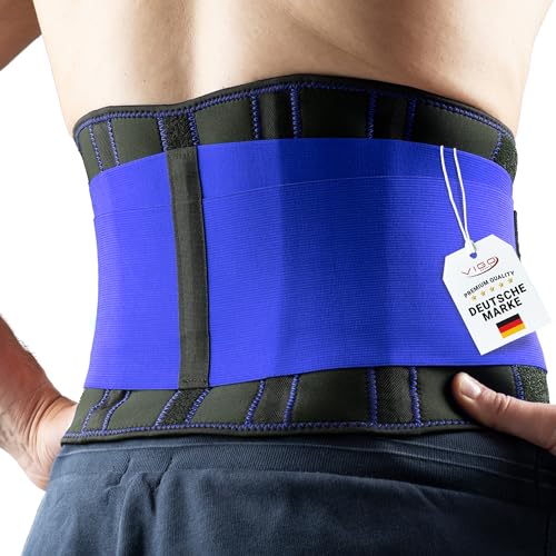 VIGO SPORTS Rückenbandage waschmaschinenfest - Anti-Schweiß Nierengurt für effektive Stabilisierung des Rückens - Rückenstützgürtel für Herren & Damen