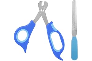 Lexziuo 1Set Bearded Dragon Nail Clippers & File, Stainless Steel Reptile Nail Trimmer, Professional Pet Grooming Tool for Li