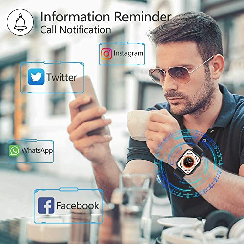 SmartWatch for Men Women, Activity Fitness Tracker Blood Oxygen Heart Rate Sleep Monitor Pedometer,1.8DIY Touch Screen18Sport ModesWireless Charging1