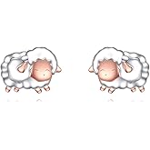 YFN Sheep Earrings Sterling Silver Lamb Stud Earrings Sheep Jewelry for Women Sheep Gifts for Sheep Lovers