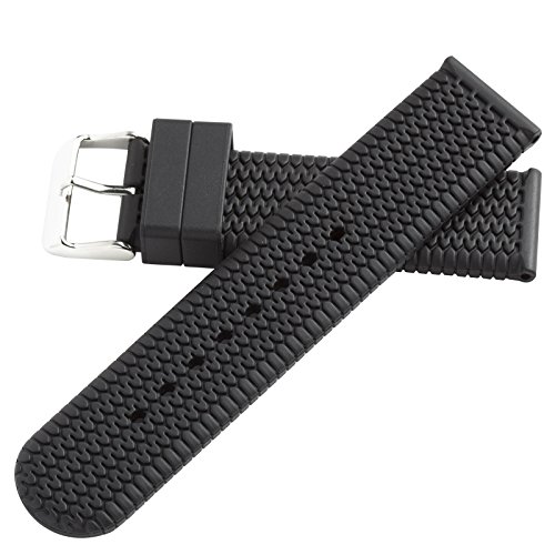 Hadley-Roma Men's MS3470RA 220 22-mm Genuine Rubber Diver Sport Watch Strap