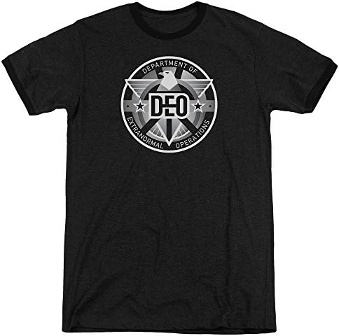 Supergirl Deo Mens Adult Heather Ringer Shirt Black Sm