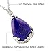 KISSPAT Lapis Lazuli Necklace Teardrop Semi Precious Gemstone Pendant on 20
