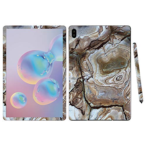 MightySkins Skin for Samsung Galaxy Tab S6 10.5" - Brown Marble | Protective, D…