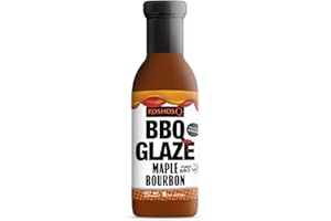 Kosmos Q Maple Bourbon BBQ Glaze, Sweet & Sticky BBQ Sauce for Ribs, Chicken, Pork, or Brisket, Competition-Ready Barbecue Glaze with Real Maple Syrup & Kentucky Bourbon, American Made, 15.5 Oz Bottle
