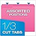 Pendaflex Color File Folders with Interior Grid, Letter Size, Pink, 1/3 Cut, 100/BX (R152 1/3 PIN)