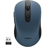 wegear USB Wireless Mouse for Laptop PC Mac, 2.4GHz Cordless Mouse-Blue | Ergonomic Portable Optical Computer Mice with 6 Buttons, 5-Level Adjustable 4000 DPI,24-Month Battery Life