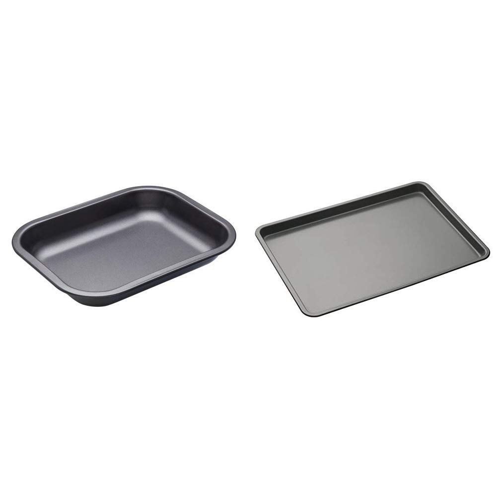 MasterClass Non-Stick Roasting Tin, 27 x 21 cm (10.5" x 8.5") & Non-Stick Baking Tray, 35 x 25 cm (14" x 10")