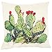 ZUEXT Pack of 4 Summer Style Cactus Decor Throw Pillow Cover Green Plants Decorative Cotton Linen Burlap Square Outdoor Cushion Cover Pillow Case for Car Sofa Bed Couch 18 x 18 Inch