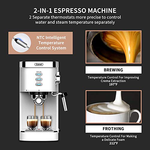 Gevi Espresso Machines 20 Bar Fast Heating Automatic Cappuccino Coffee