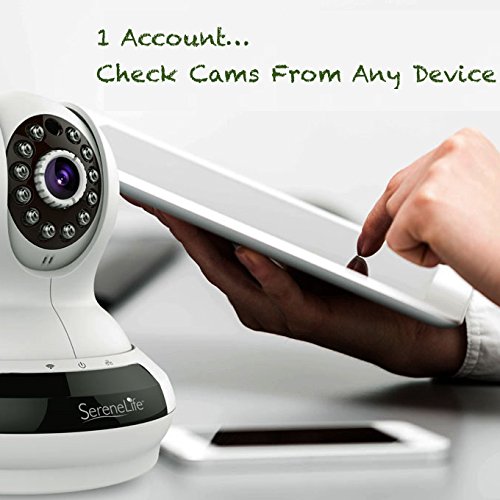 SereneLife-Wireless-IP-Camera-High-Definition-HD-720p-Wifi-Cloud-Cam-for-Indoor-Home-Security-Surveillance-Video-w-Night-Vision-Remote-Control-PTZ-Pan-Tilt-from-Mobile-or-PC-Mac-IPCAMHD61-White