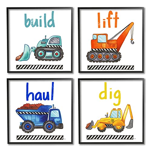 Stupell Industries Dig Lift Haul Build Kids' Construction Truck Vehicles