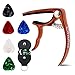 Ohuhu Guitar Capo for Acoustic，Electric Guitars, Ukulele，Zinc Alloy- Quick Change Guitar Capo With Free 5 Picks & Pick Holder( RoseWood Color), Acoustic Guitar Accessories Trigger Capo Key Clamp