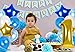 Treasures Gifted First Birthday Decorations for Boys Soccer or Baseball Party Supplies Little Man 1st Bday with Multi Blue and Gold Foil Banners Latex Balloons Backdrop Streamers