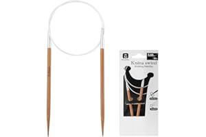32 Inch (80cm) Bamboo Circular Knitting Needles Size US 8 (5mm) Round Knitting Needle for Hats, Socks, Baby Booties & Sweater
