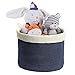 mDesign Knit Baby Nursery Closet Organizer Bin for Stuffed Animals, Toys, Blankets, Towels - Large, Navy/Ivory