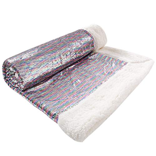 Homiest Twin Blanket Decorative Pink Sequin Throw Blanket Soft Plush Reversible Blankets for Couch Sofa Bed (50"x60") - Thumbnail 7