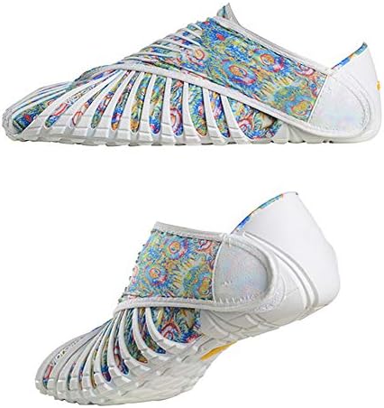 NAMENLOS Vibram FUROSHIKI Fabric Stretch Wrapped Shoes for Women Men, Super Light Five Fingers Running Shoes Folding Portable Sneakers,White,38~39