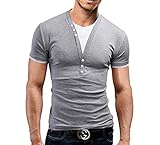 Benibos Mens Henley T-shirts with Short Sleeve