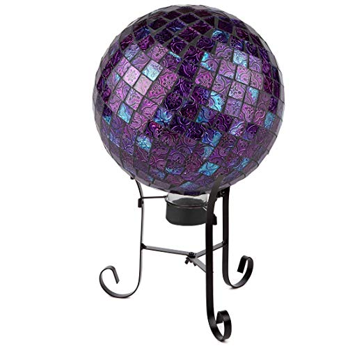 Lily's Home Metal Gazing Ball Stand for 10-12 inch Metal and Glass Garden Gazing Globes. Black. 9-inch Tall